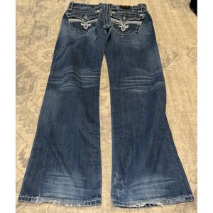 Rock Revival John Jeans Mens 34 X 33 Blue Straight Leg